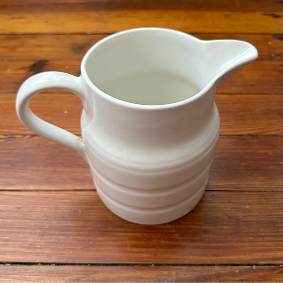 Vintage 1973 Lord Nelson Pottery white ceramic ribbed pitche - Picture 2 of 9